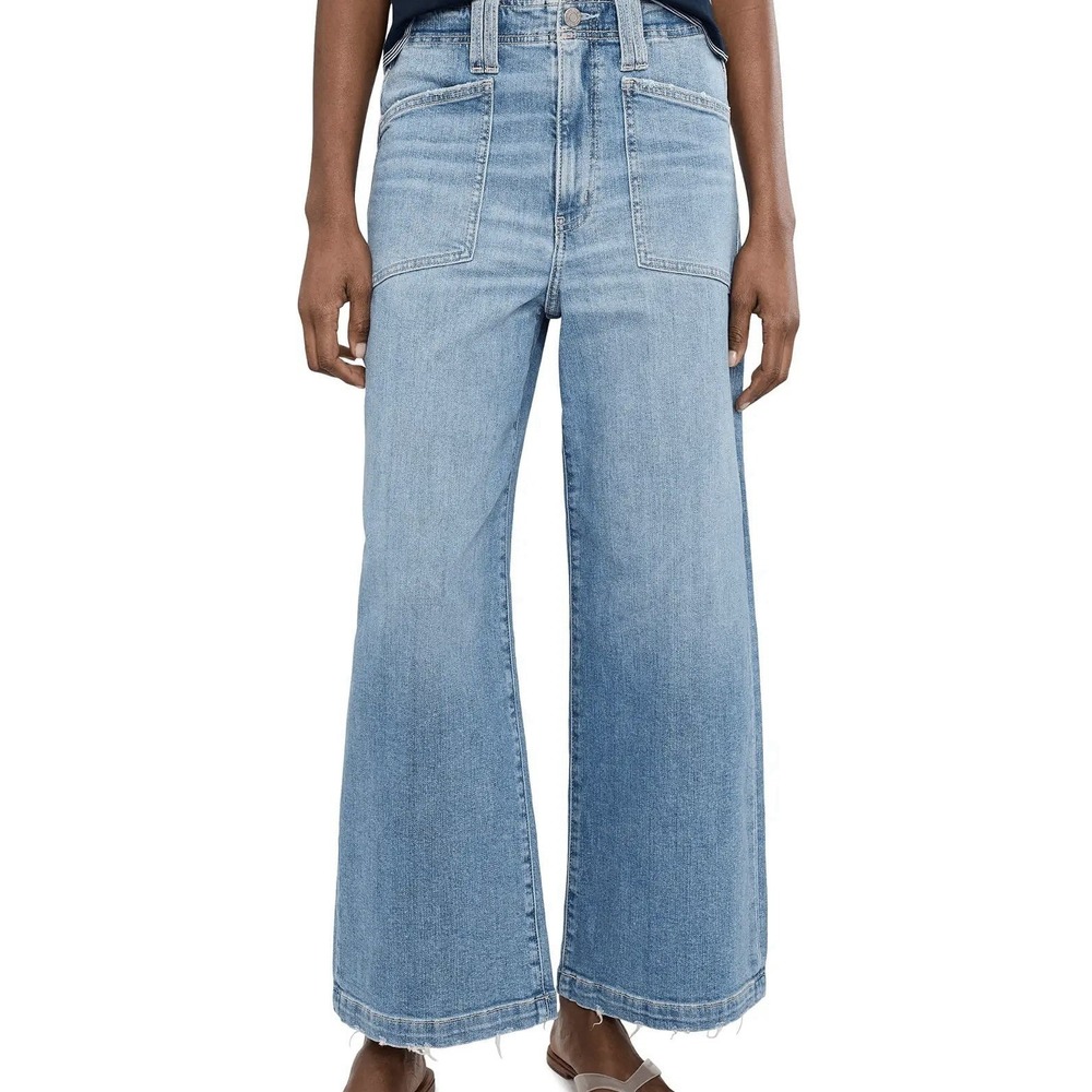 DAZE Valley Girl High Rise‎ Patch Pocket Wide Leg Ankle Jeans Sz 27